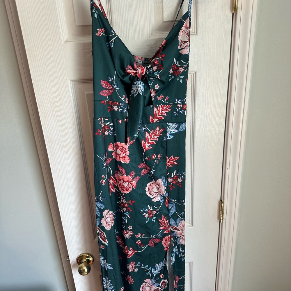 Floral Maxi Dress with Bow Detail